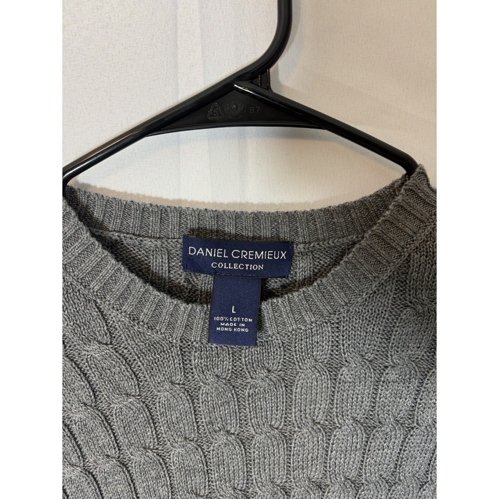 Daniel Cremieux Cotton Cable Knit  Sweater Men's Grey  Size L Grandpa Core - Picture 12 of 12